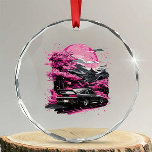 JDM Japanese Crystal Glass Ornament Tokyo Japan Drift Race Car Mount Fuji Cherry Blossom Sakura TS10 Transparent Glass 3'' Circle Print Your Wear