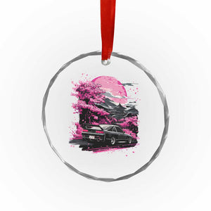 JDM Japanese Crystal Glass Ornament Tokyo Japan Drift Race Car Mount Fuji Cherry Blossom Sakura TS10 Transparent Glass 3'' Circle Print Your Wear