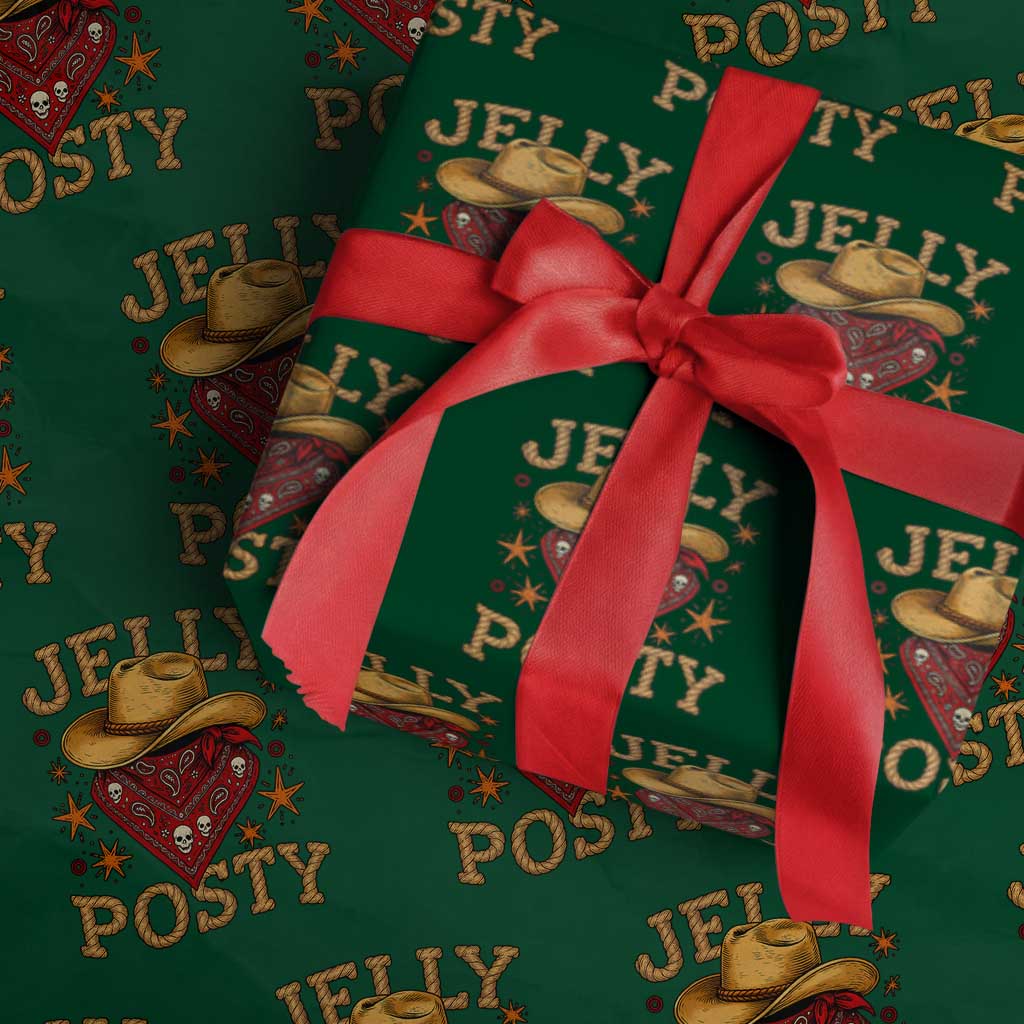 Jelly Posty Cowboy Bandana Wrapping Paper Roll Funny Country Western Rodeo TS02 Green Print Your Wear