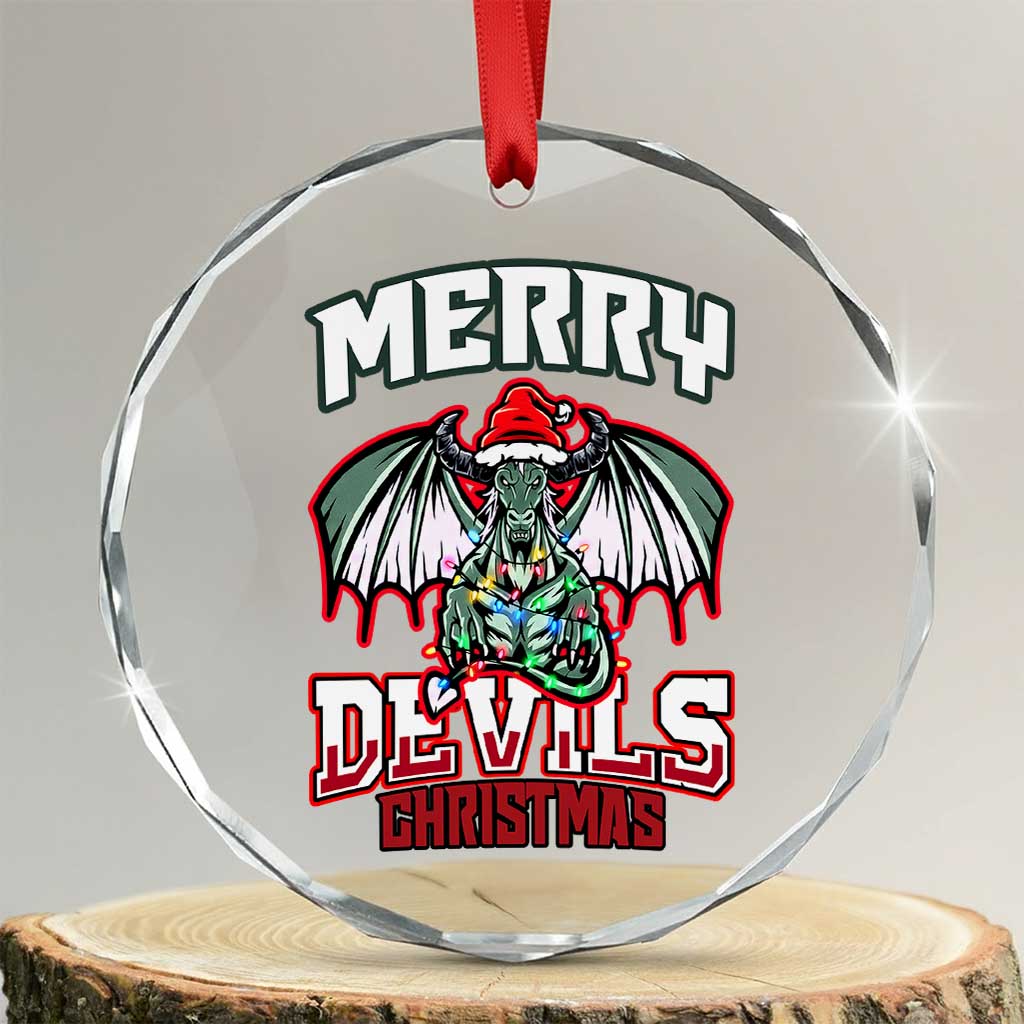 Jersey Devil Crystal Glass Ornament Merry Devils Christmas Cryptid Gift TS12 Transparent Glass 3'' Circle Print Your Wear