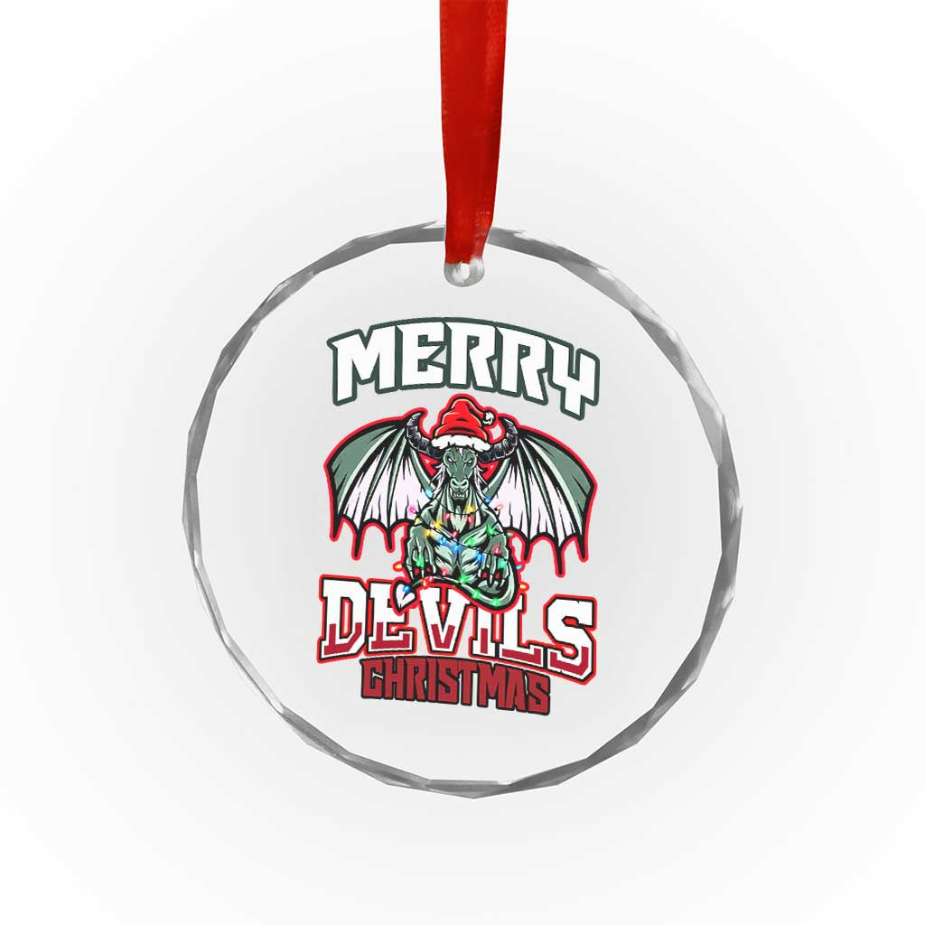 Jersey Devil Crystal Glass Ornament Merry Devils Christmas Cryptid Gift TS12 Transparent Glass 3'' Circle Print Your Wear
