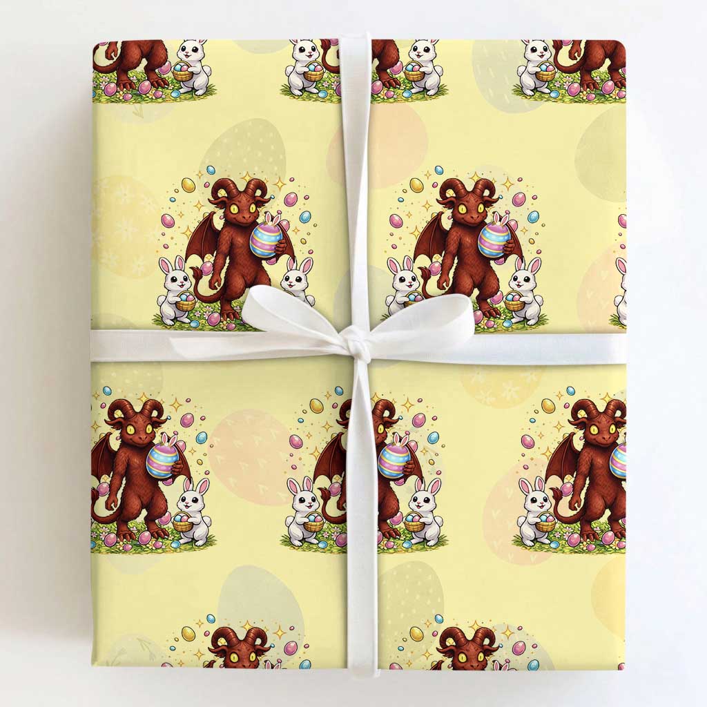 Jersey Devil Easter Egg Hunt Wrapping Paper Roll Funny Pine Barrens Folklore Gift TS12 Light Yellow Print Your Wear