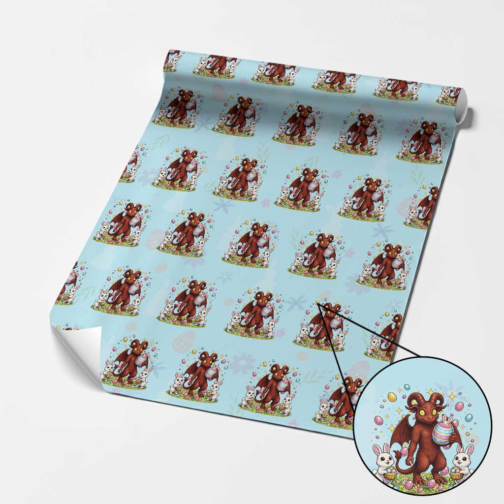 Jersey Devil Easter Egg Hunt Wrapping Paper Roll Funny Pine Barrens Folklore Gift TS12 Light Blue Print Your Wear