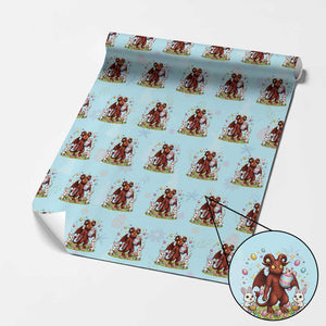 Jersey Devil Easter Egg Hunt Wrapping Paper Roll Funny Pine Barrens Folklore Gift TS12 Light Blue Print Your Wear
