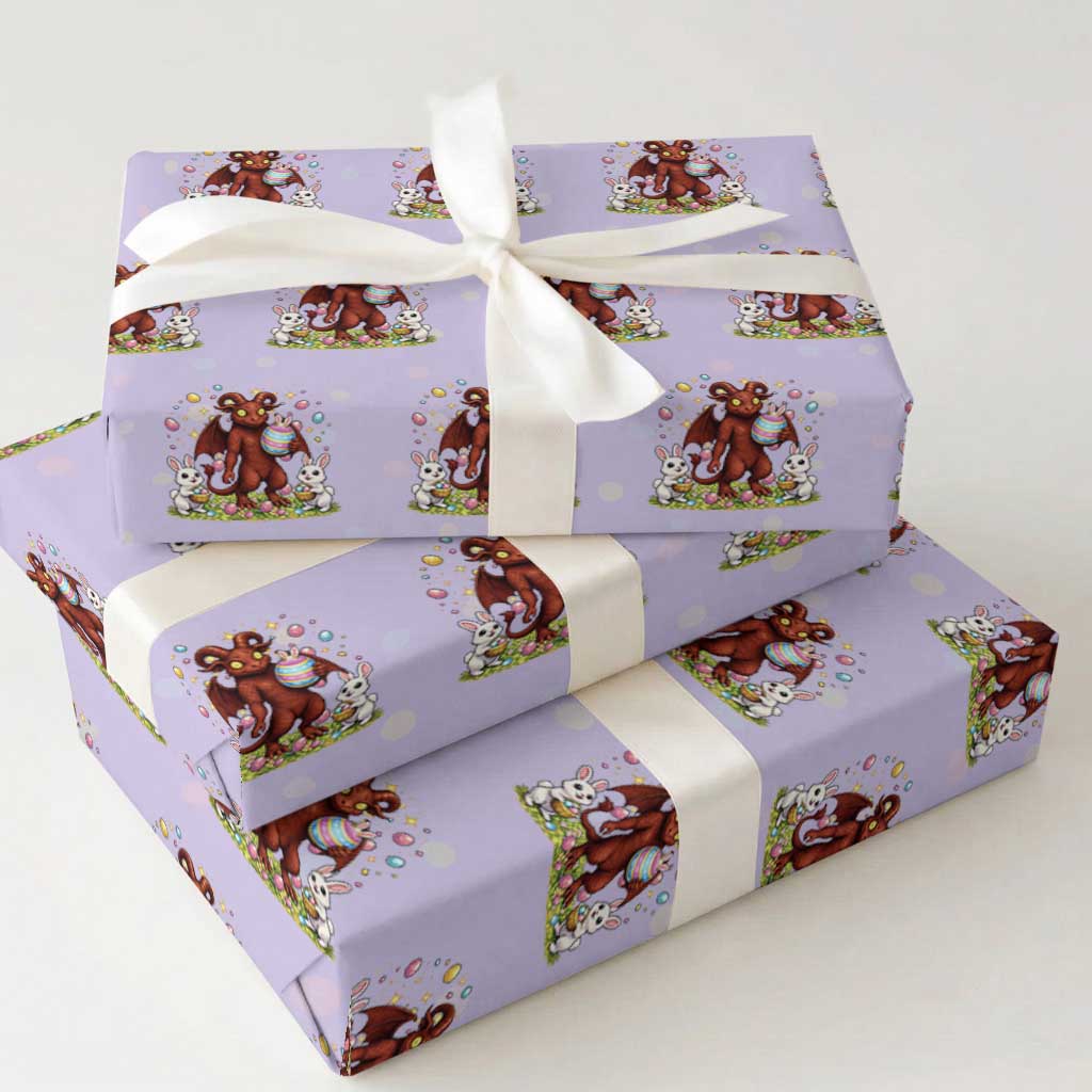 Jersey Devil Easter Egg Hunt Wrapping Paper Roll Funny Pine Barrens Folklore Gift TS12 Violet Print Your Wear
