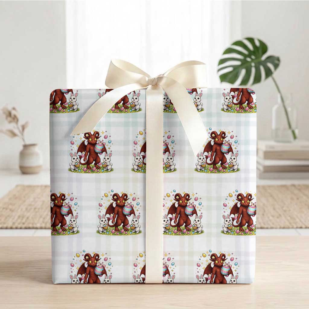 Jersey Devil Easter Egg Hunt Wrapping Paper Roll Funny Pine Barrens Folklore Gift TS12 White Plaid Print Your Wear