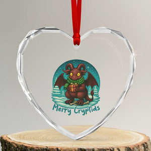 Jersey Devil Heart Crystal Glass Ornament Merry Cryptidmas Funny Christmas Gift TS12 Transparent Glass 3'' Heart Print Your Wear