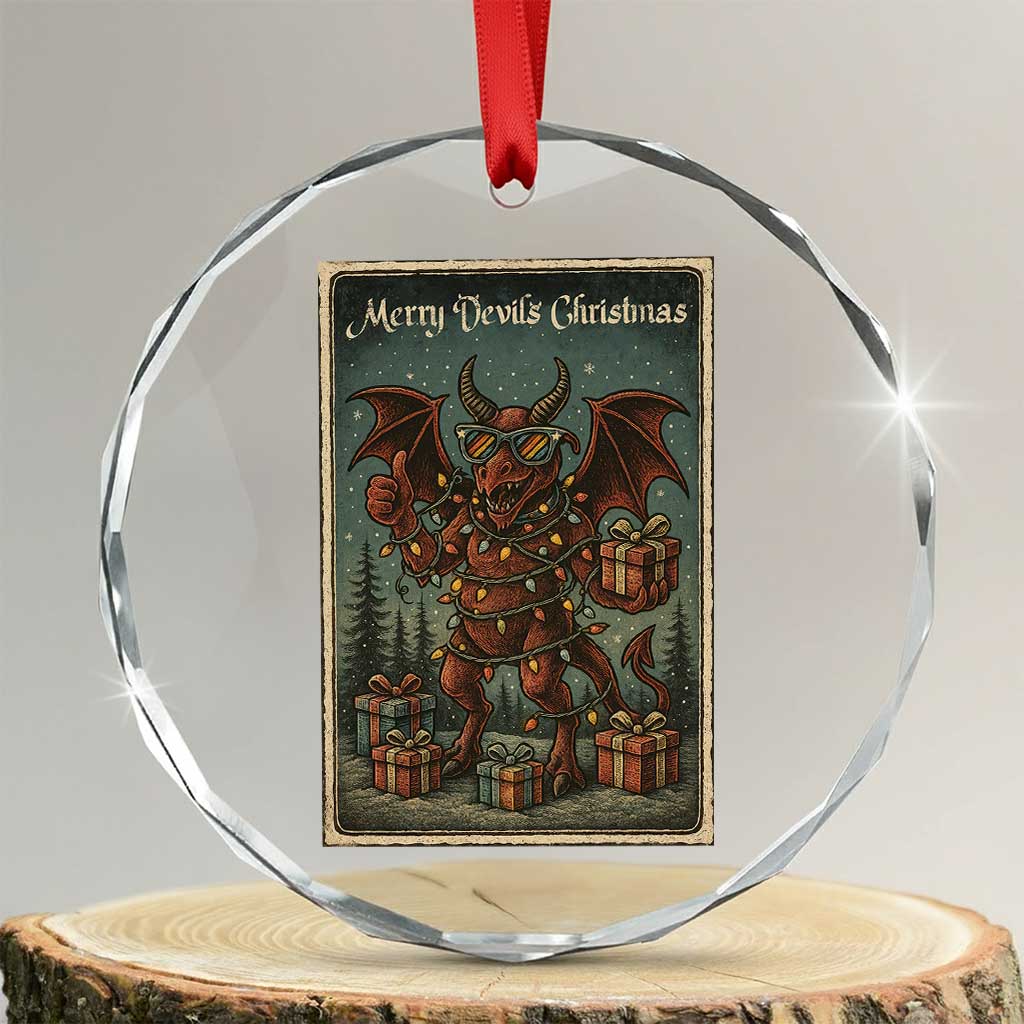Jersey Devil Merry Devils Christmas Gift Crystal Glass Ornament TS12 Transparent Glass 3'' Circle Print Your Wear