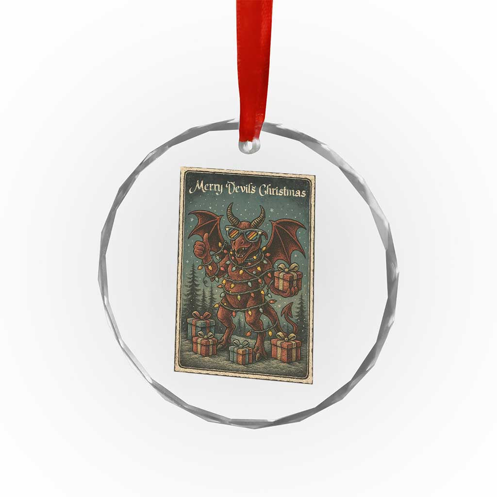 Jersey Devil Merry Devils Christmas Gift Crystal Glass Ornament TS12 Transparent Glass 3'' Circle Print Your Wear