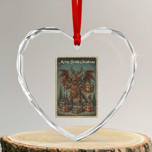 Jersey Devil Merry Devils Christmas Gift Heart Crystal Glass Ornament TS12 Transparent Glass 3'' Heart Print Your Wear