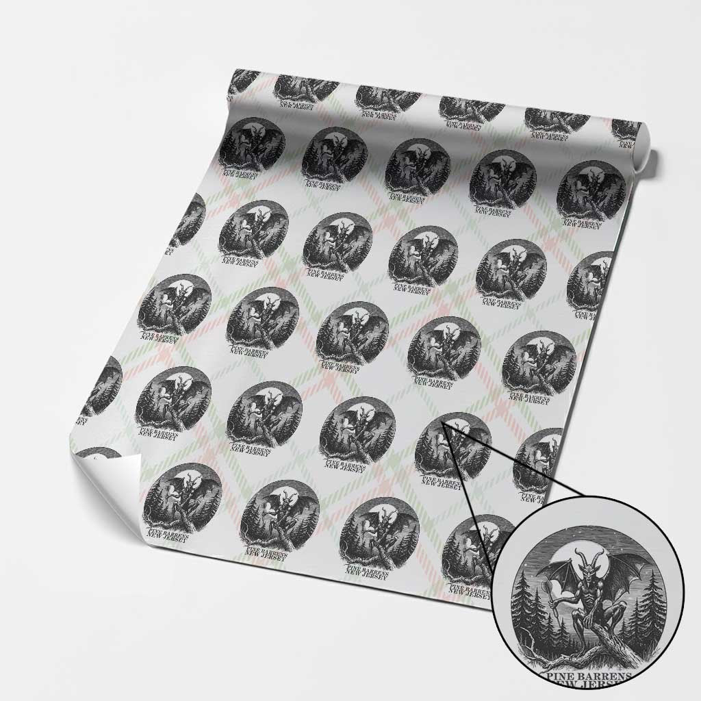 Jersey Devil Playing Dart Wrapping Paper Roll Gothic Horror Gift Pine Barrens New Jersey TS12 Christmas Plaid Print Your Wear