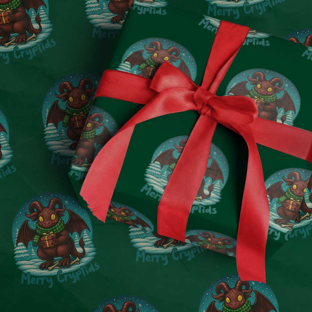 Jersey Devil Wrapping Paper Roll Merry Cryptidmas Funny Xmas Gift TS12 Green Print Your Wear