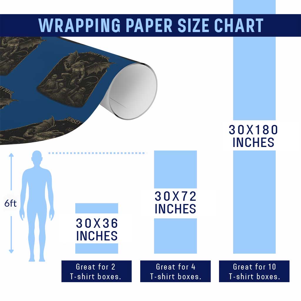 Jersey Devil Wrapping Paper Roll Vintage Weird Creepy Creature Leeds Devil TS10 Print Your Wear