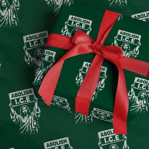 Jesus Abolish Ice Protest Wrapping Paper Roll Religious Faith Justice and Freedom Resistance TS02 Green Print Your Wear