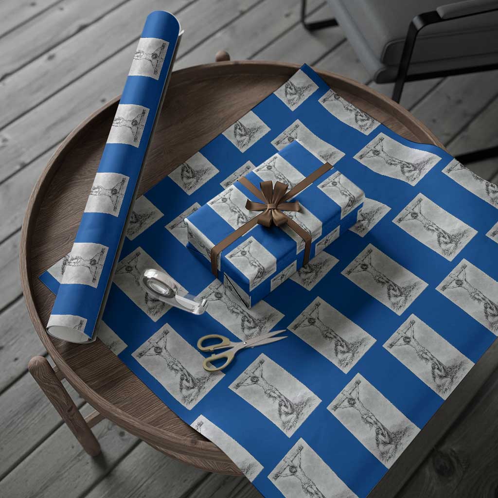 Jesus and St Mary Magdalene At The Cross Wrapping Paper Roll Vintage Catholic Lent TS11 Blue Print Your Wear
