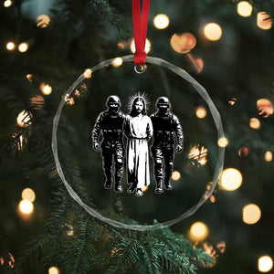 Jesus Arrested Parody Crystal Glass Ornament Funny Immigrant Rights Political Protest TS11 Print Your Wear