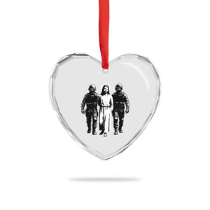 Jesus Arrested Parody Heart Crystal Glass Ornament Funny Immigrant Rights Political Protest TS11 Print Your Wear