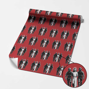 Jesus Arrested Parody Wrapping Paper Roll Funny Immigrant Rights Political Protest TS11 Red Print Your Wear