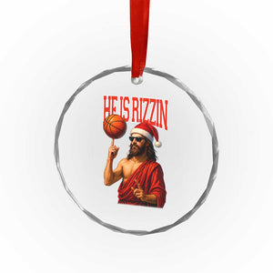 Jesus Basketball Christmas Crystal Glass Ornament He Is Rizzin TS14 Print Your Wear
