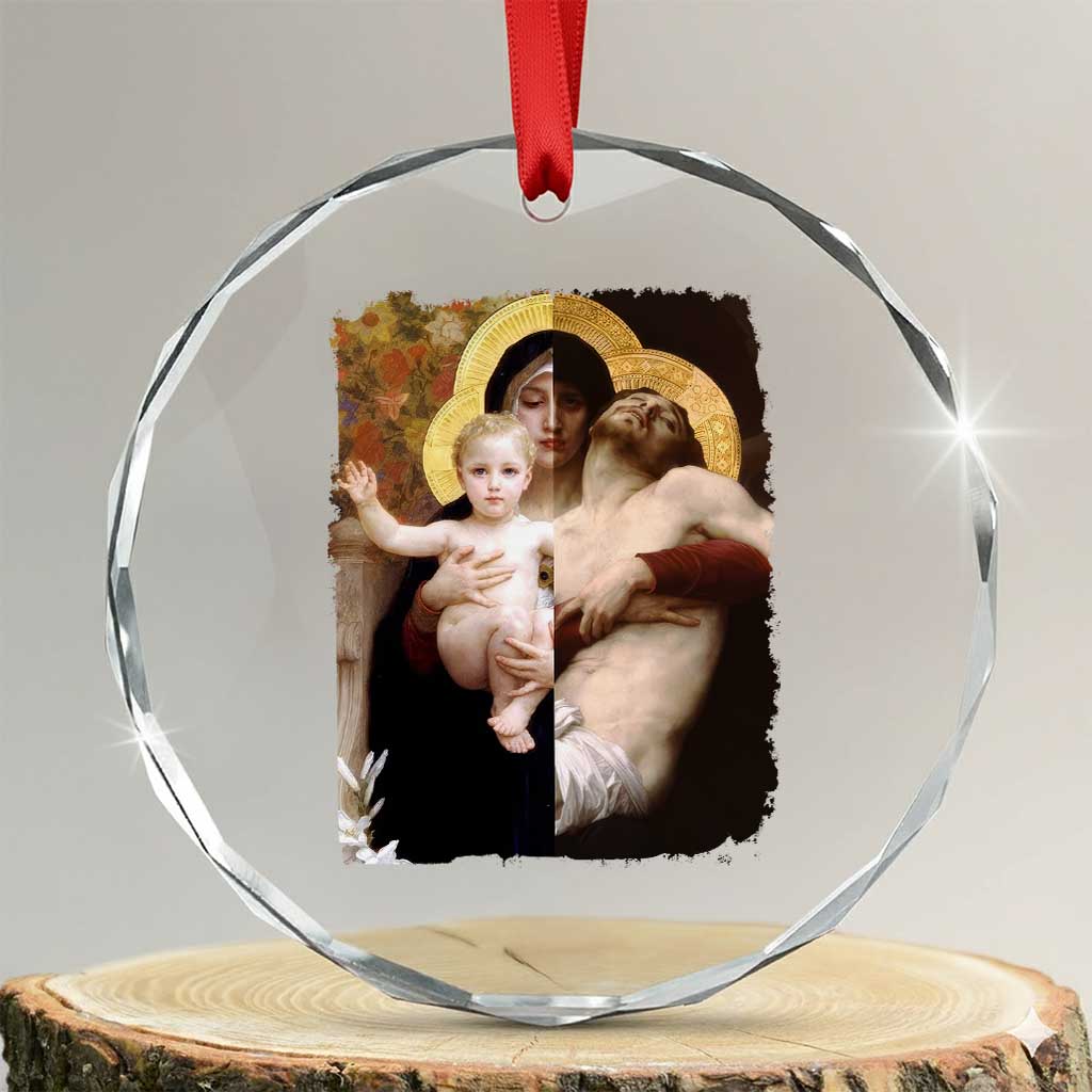 Jesus Christ and Mother Mary William Adolphe Bouguereau Art Crystal Glass Ornament TS11 Transparent Glass 3'' Circle Print Your Wear