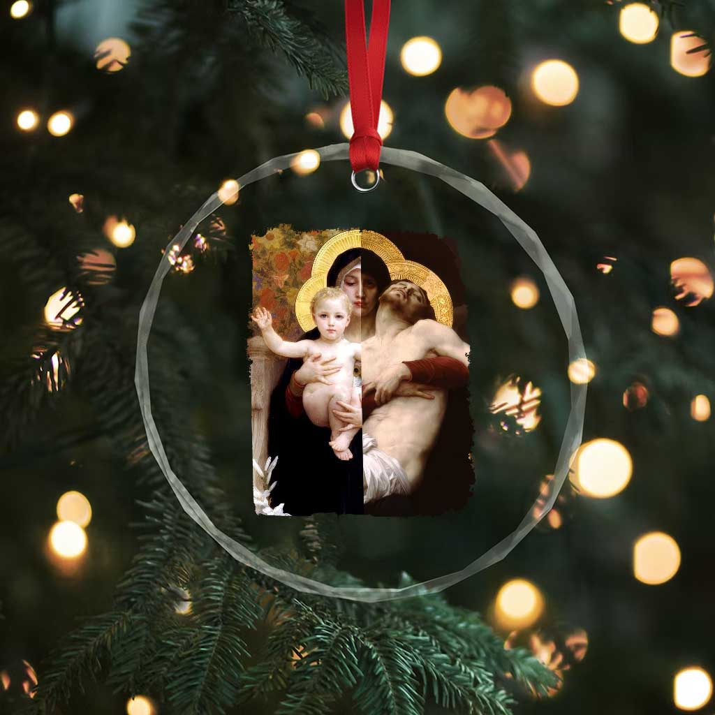 Jesus Christ and Mother Mary William Adolphe Bouguereau Art Crystal Glass Ornament TS11 Print Your Wear