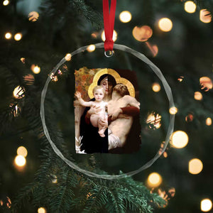 Jesus Christ and Mother Mary William Adolphe Bouguereau Art Crystal Glass Ornament TS11 Print Your Wear