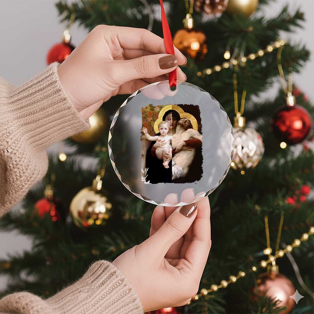 Jesus Christ and Mother Mary William Adolphe Bouguereau Art Crystal Glass Ornament TS11 Print Your Wear