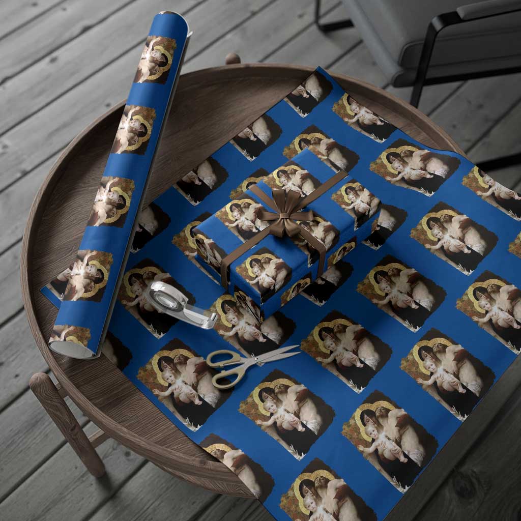 Jesus Christ and Mother Mary William Adolphe Bouguereau Art Wrapping Paper Roll TS11 Blue Print Your Wear