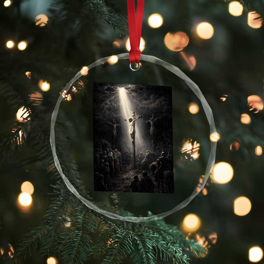 Jesus Christ Crucifixion Scene Religious Christian Easter Crystal Glass Ornament TS11 Print Your Wear