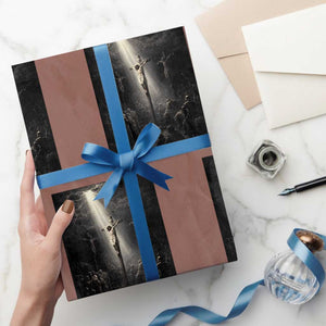 Jesus Christ Crucifixion Scene Religious Christian Easter Wrapping Paper Roll TS11 Mocha Print Your Wear
