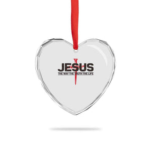 Jesus Christ Heart Crystal Glass Ornament The Way Truth Life Cross Nails Faith In God Christian TS10 Print Your Wear