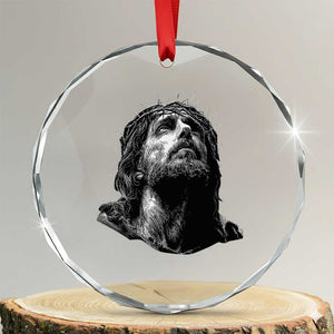 Jesus Christ Religious Christian Faith Crown Of Thorns Crystal Glass Ornament TS11 Transparent Glass 3'' Circle Print Your Wear
