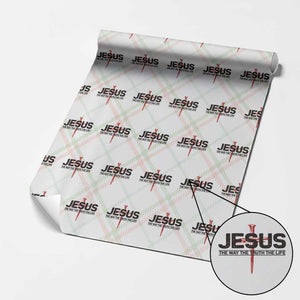 Jesus Christ Wrapping Paper Roll The Way Truth Life Cross Nails Faith In God Christian TS10 Christmas Plaid Print Your Wear