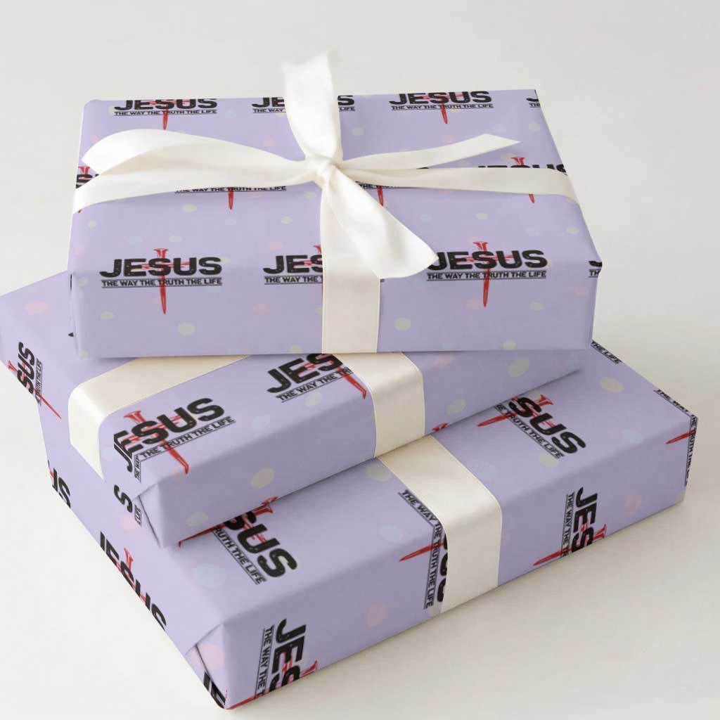 Jesus Christ Wrapping Paper Roll The Way Truth Life Cross Nails Faith In God Christian TS10 Violet Print Your Wear