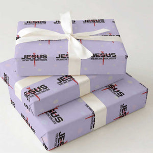 Jesus Christ Wrapping Paper Roll The Way Truth Life Cross Nails Faith In God Christian TS10 Violet Print Your Wear