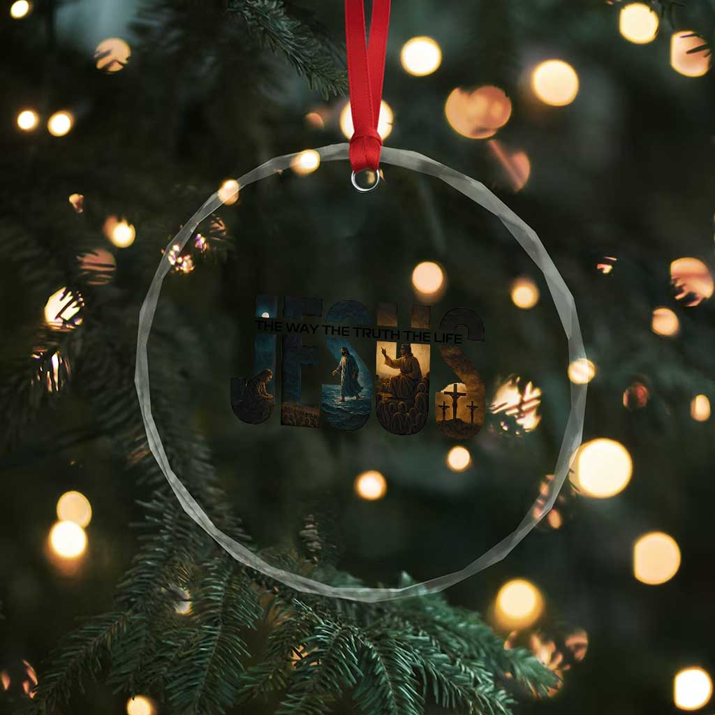 Jesus Christian Bible Crystal Glass Ornament The Way The Truth The Life TS14 Print Your Wear