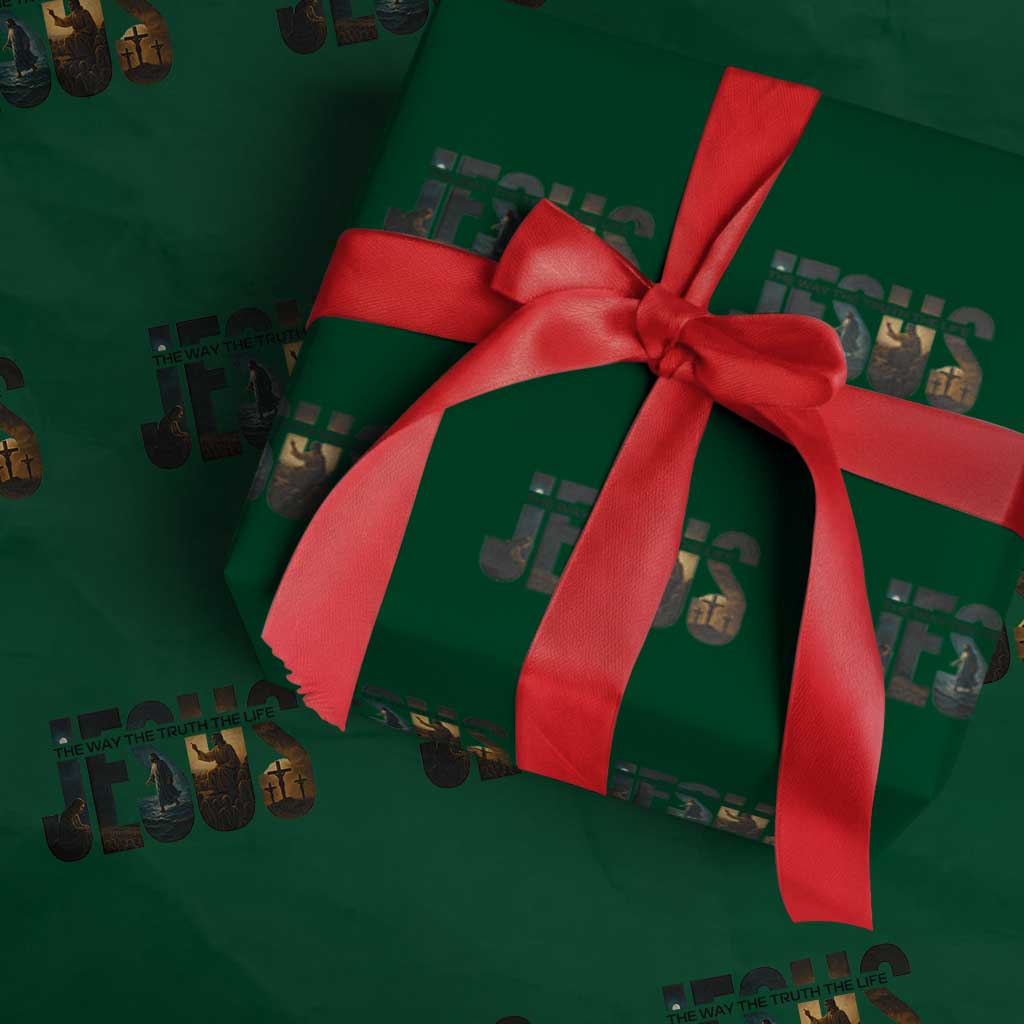 Jesus Christian Bible Wrapping Paper Roll The Way The Truth The Life TS14 Green Print Your Wear