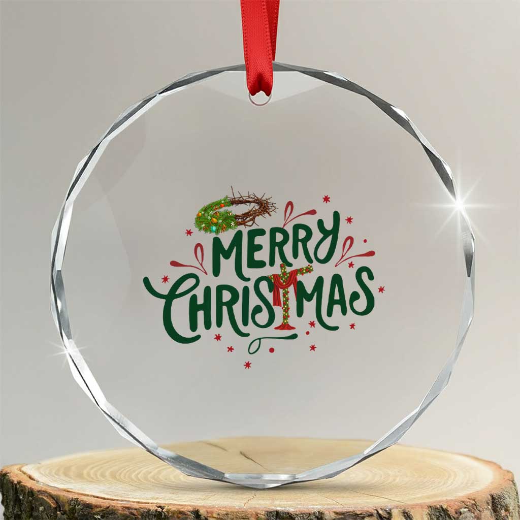 Jesus Christian Christmas Crystal Glass Ornament TS14 Transparent Glass 3'' Circle Print Your Wear