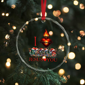 Jesus Christian Christmas Crystal Glass Ornament Cross Bible Verse Faith Love TS14 Print Your Wear