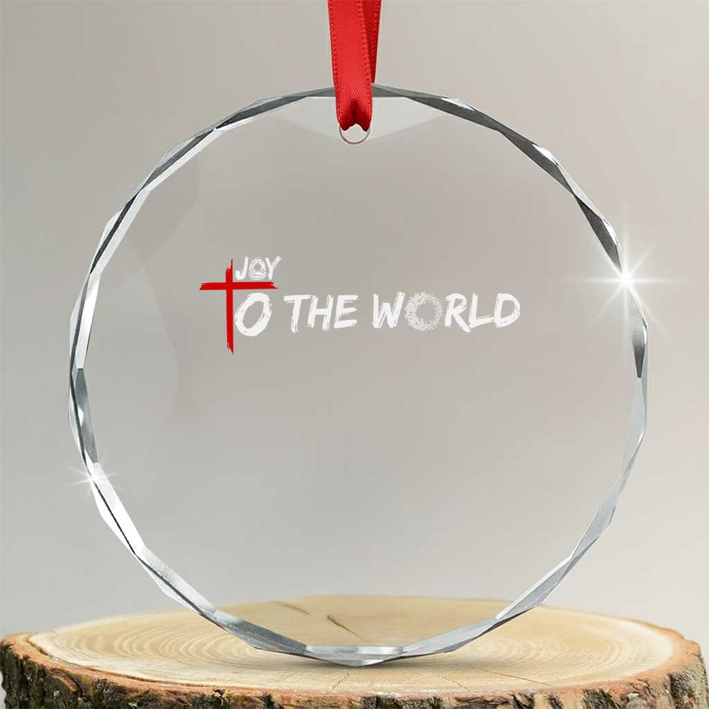 Jesus Christian Christmas Crystal Glass Ornament Joy To The World TS14 Transparent Glass 3'' Circle Print Your Wear