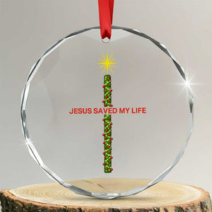 Jesus Christian Christmas Crystal Glass Ornament Religious Cross Bible Verse Inspirational TS14 Transparent Glass 3'' Circle Print Your Wear