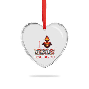 Jesus Christian Christmas Heart Crystal Glass Ornament Cross Bible Verse Faith Love TS14 Print Your Wear