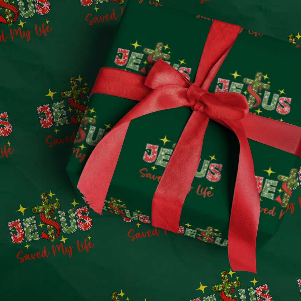 Jesus Christian Christmas Wrapping Paper Roll Religious Cross Bible Verse TS14 Green Print Your Wear