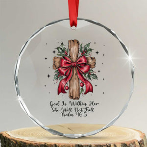 Jesus Christian Crystal Glass Ornament Cross Bible Verse Inspirational Christmas TS14 Transparent Glass 3'' Circle Print Your Wear