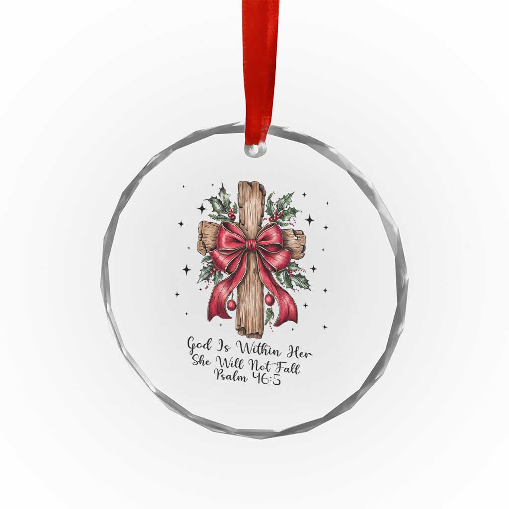 Jesus Christian Crystal Glass Ornament Cross Bible Verse Inspirational Christmas TS14 Print Your Wear