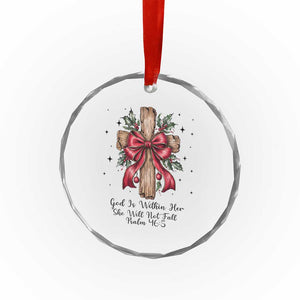 Jesus Christian Crystal Glass Ornament Cross Bible Verse Inspirational Christmas TS14 Print Your Wear