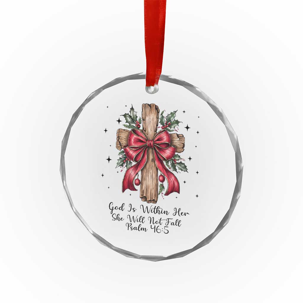 Jesus Christian Crystal Glass Ornament Cross Bible Verse Inspirational Christmas TS14 Print Your Wear