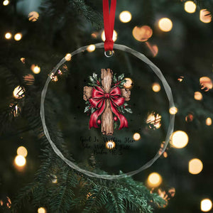 Jesus Christian Crystal Glass Ornament Cross Bible Verse Inspirational Christmas TS14 Print Your Wear