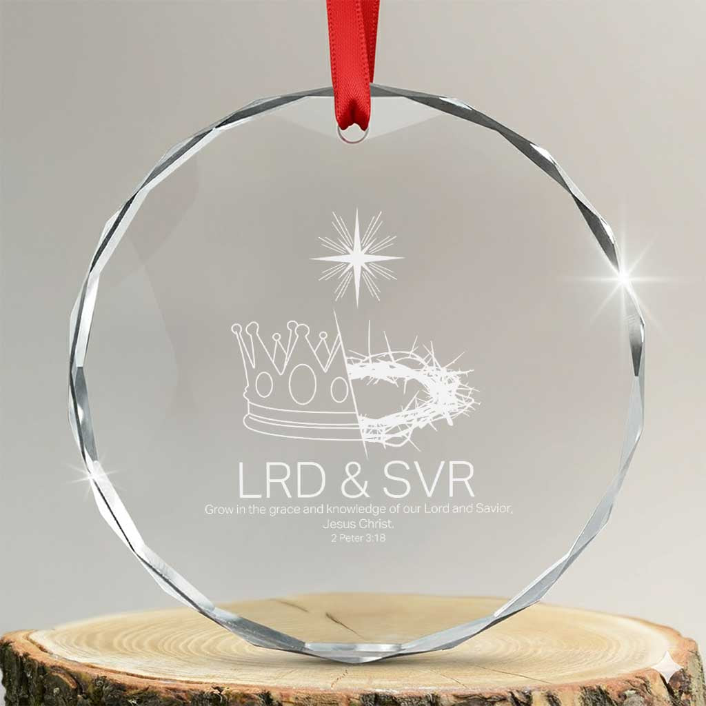 Jesus Christian Crystal Glass Ornament Crown Thorn Monochrome LRD SVR Symbolic Religious TS14 Transparent Glass 3'' Circle Print Your Wear