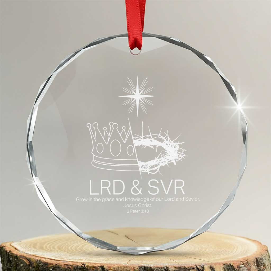 Jesus Christian Crystal Glass Ornament Crown Thorn Monochrome LRD SVR Symbolic Religious TS14 Transparent Glass 3'' Circle Print Your Wear
